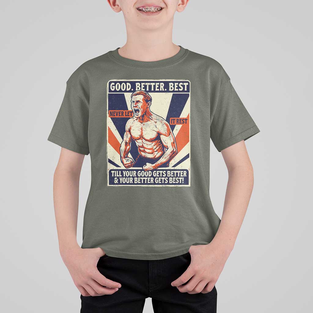 Good Better Best Shirtless Ben T Shirt For Kid Retro Funny Football Coach Meme Gift for Fans - Wonder Print Shop