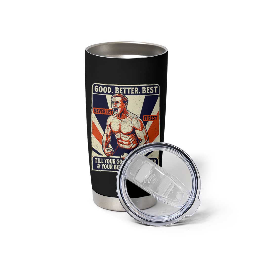 Good Better Best Shirtless Ben Tumbler Cup Retro Funny Football Coach Meme Gift for Fans - Wonder Print Shop