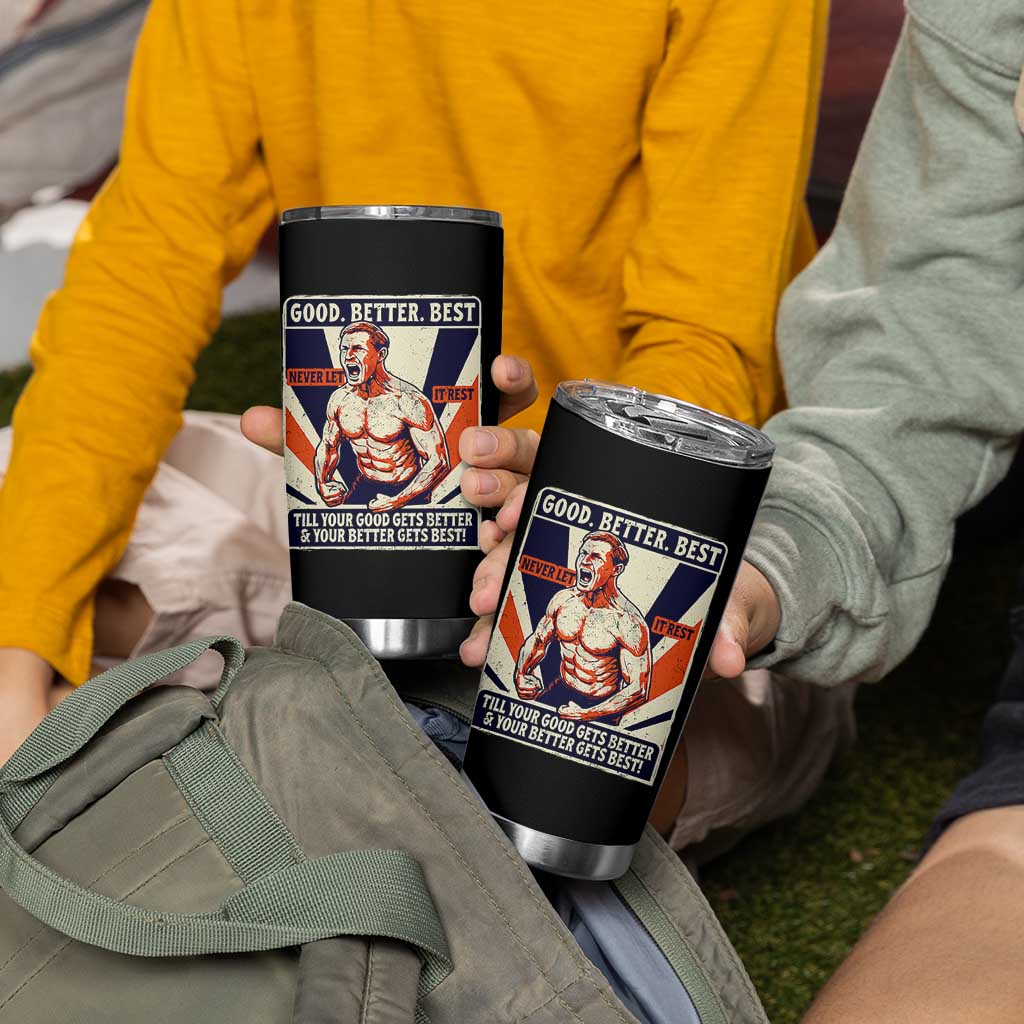 Good Better Best Shirtless Ben Tumbler Cup Retro Funny Football Coach Meme Gift for Fans - Wonder Print Shop