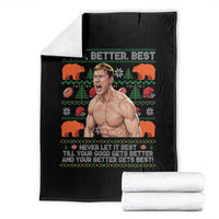 Good Better Best Shirtless Ben Throw Blanket Funny Football Coach Meme Ugly Sweater Gift for Fans - Wonder Print Shop