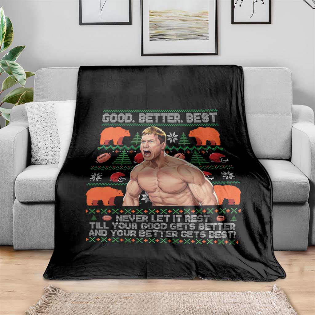 Good Better Best Shirtless Ben Throw Blanket Funny Football Coach Meme Ugly Sweater Gift for Fans - Wonder Print Shop