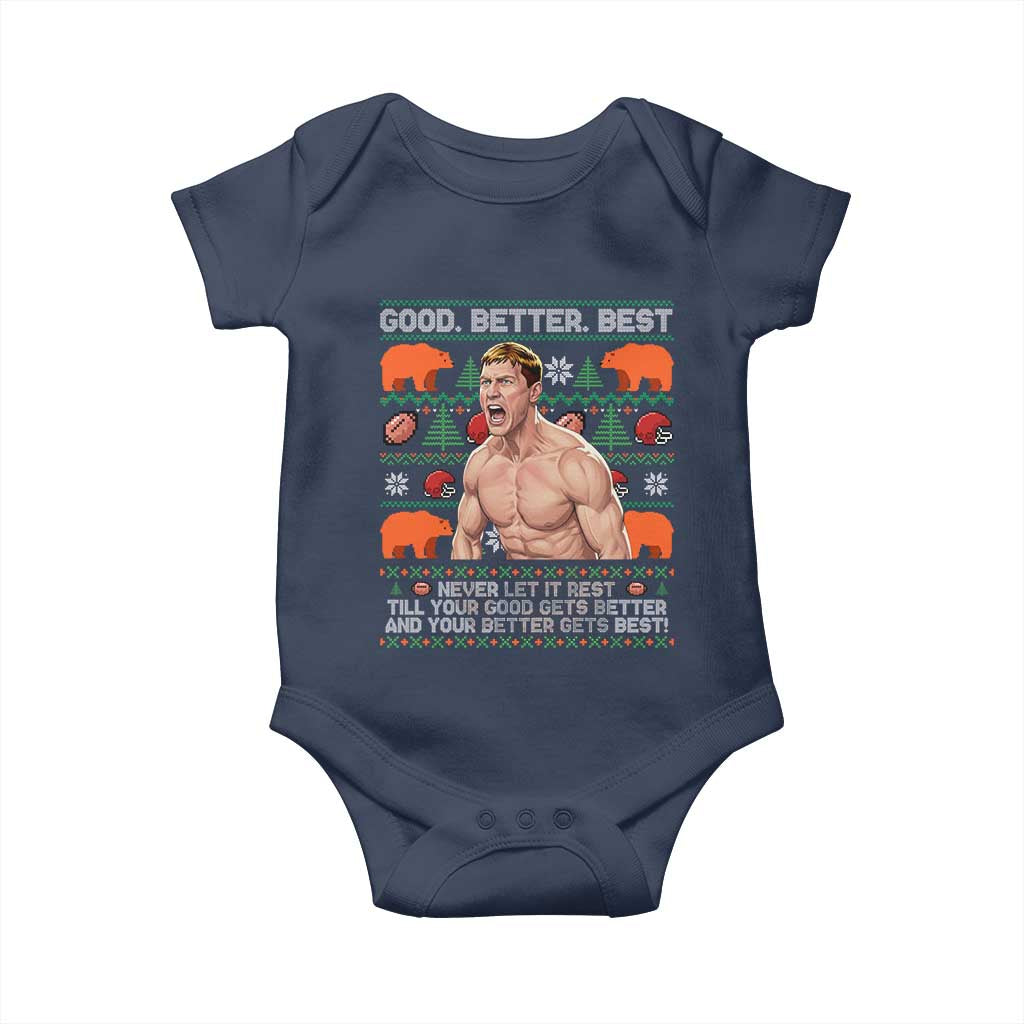 Good Better Best Shirtless Ben Baby Onesie Funny Football Coach Meme Ugly Sweater Gift for Fans - Wonder Print Shop