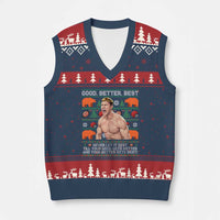 Good Better Best Shirtless Ben V-Neck Knit Sweater Vest Funny Football Coach Meme Ugly Sweater Gift for Fans - Wonder Print Shop