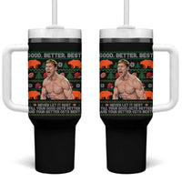 Good Better Best Shirtless Ben Tumbler With Handle Funny Football Coach Meme Ugly Sweater Gift for Fans - Wonder Print Shop