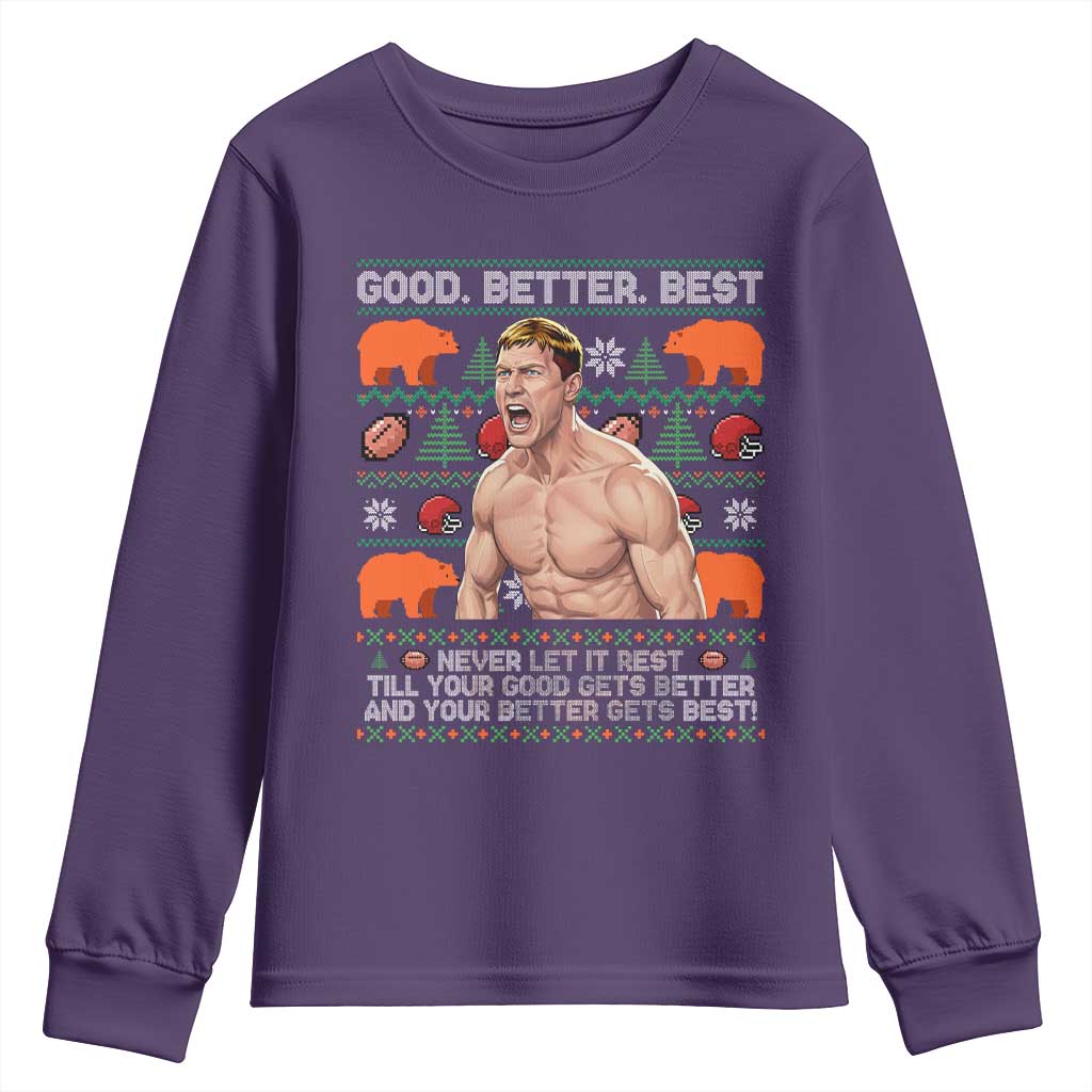Good Better Best Shirtless Ben Youth Sweatshirt Funny Football Coach Meme Ugly Sweater Gift for Fans - Wonder Print Shop