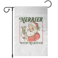 Merrier With Martinis Garden Flag Funny Retro Santa Christmas Cocktail Lover - Wonder Print Shop