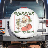 Merrier With Martinis Spare Tire Cover Funny Retro Santa Christmas Cocktail Lover - Wonder Print Shop