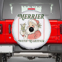 Merrier With Martinis Spare Tire Cover Funny Retro Santa Christmas Cocktail Lover - Wonder Print Shop