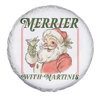 Merrier With Martinis Spare Tire Cover Funny Retro Santa Christmas Cocktail Lover - Wonder Print Shop