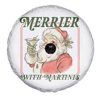 Merrier With Martinis Spare Tire Cover Funny Retro Santa Christmas Cocktail Lover - Wonder Print Shop