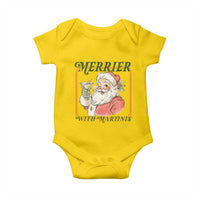 Merrier With Martinis Baby Onesie Funny Retro Santa Christmas Cocktail Lover - Wonder Print Shop