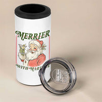 Merrier With Martinis 4 in 1 Can Cooler Tumbler Funny Retro Santa Christmas Cocktail Lover - Wonder Print Shop