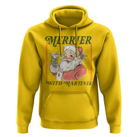 Merrier With Martinis Hoodie Funny Retro Santa Christmas Cocktail Lover - Wonder Print Shop