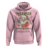 Merrier With Martinis Hoodie Funny Retro Santa Christmas Cocktail Lover - Wonder Print Shop