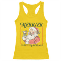Merrier With Martinis Racerback Tank Top Funny Retro Santa Christmas Cocktail Lover - Wonder Print Shop