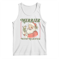Merrier With Martinis Tank Top Funny Retro Santa Christmas Cocktail Lover - Wonder Print Shop