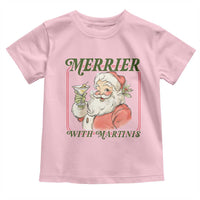 Merrier With Martinis Toddler T Shirt Funny Retro Santa Christmas Cocktail Lover - Wonder Print Shop