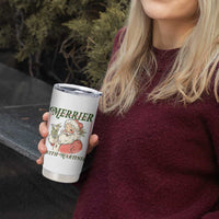 Merrier With Martinis Tumbler Cup Funny Retro Santa Christmas Cocktail Lover - Wonder Print Shop