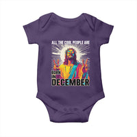All the Cool People Are Born in December Baby Onesie Funny Trippy Neon Jesus Birthday Meme - Wonder Print Shop