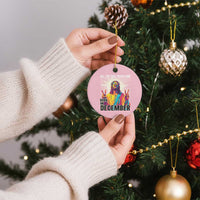 All the Cool People Are Born in December Ceramic Ornament Funny Trippy Neon Jesus Birthday Meme - Wonder Print Shop