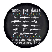 Deck the Halls with Guns and Ammo Spare Tire Cover Funny Pew Pew Christmas Meme for Second Amendment Fans - Wonder Print Shop