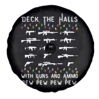 Deck the Halls with Guns and Ammo Spare Tire Cover Funny Pew Pew Christmas Meme for Second Amendment Fans - Wonder Print Shop