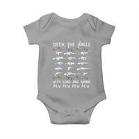 Deck the Halls with Guns and Ammo Baby Onesie Funny Pew Pew Christmas Meme for Second Amendment Fans - Wonder Print Shop
