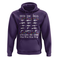 Deck the Halls with Guns and Ammo Hoodie Funny Pew Pew Christmas Meme for Second Amendment Fans - Wonder Print Shop