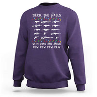 Deck the Halls with Guns and Ammo Sweatshirt Funny Pew Pew Christmas Meme for Second Amendment Fans - Wonder Print Shop