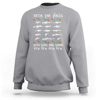 Deck the Halls with Guns and Ammo Sweatshirt Funny Pew Pew Christmas Meme for Second Amendment Fans - Wonder Print Shop