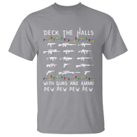 Deck the Halls with Guns and Ammo T Shirt Funny Pew Pew Christmas Meme for Second Amendment Fans - Wonder Print Shop