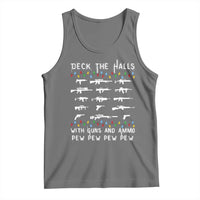 Deck the Halls with Guns and Ammo Tank Top Funny Pew Pew Christmas Meme for Second Amendment Fans - Wonder Print Shop