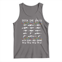 Deck the Halls with Guns and Ammo Tank Top Funny Pew Pew Christmas Meme for Second Amendment Fans - Wonder Print Shop