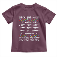 Deck the Halls with Guns and Ammo Toddler T Shirt Funny Pew Pew Christmas Meme for Second Amendment Fans - Wonder Print Shop