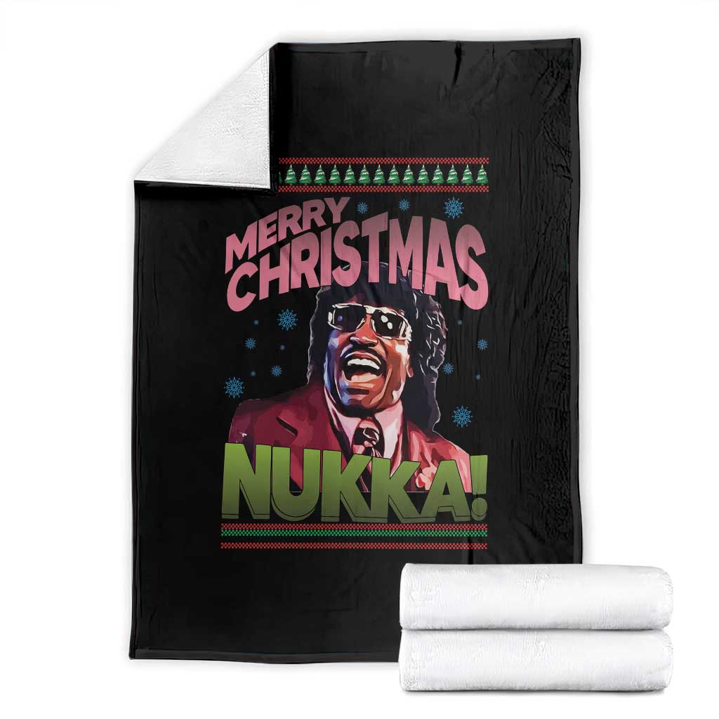 Funny Retro Merry Christmas Nukka Parody Throw Blanket Xmas Throwback Parody Urban Comedy - Wonder Print Shop