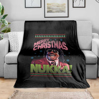 Funny Retro Merry Christmas Nukka Parody Throw Blanket Xmas Throwback Parody Urban Comedy - Wonder Print Shop
