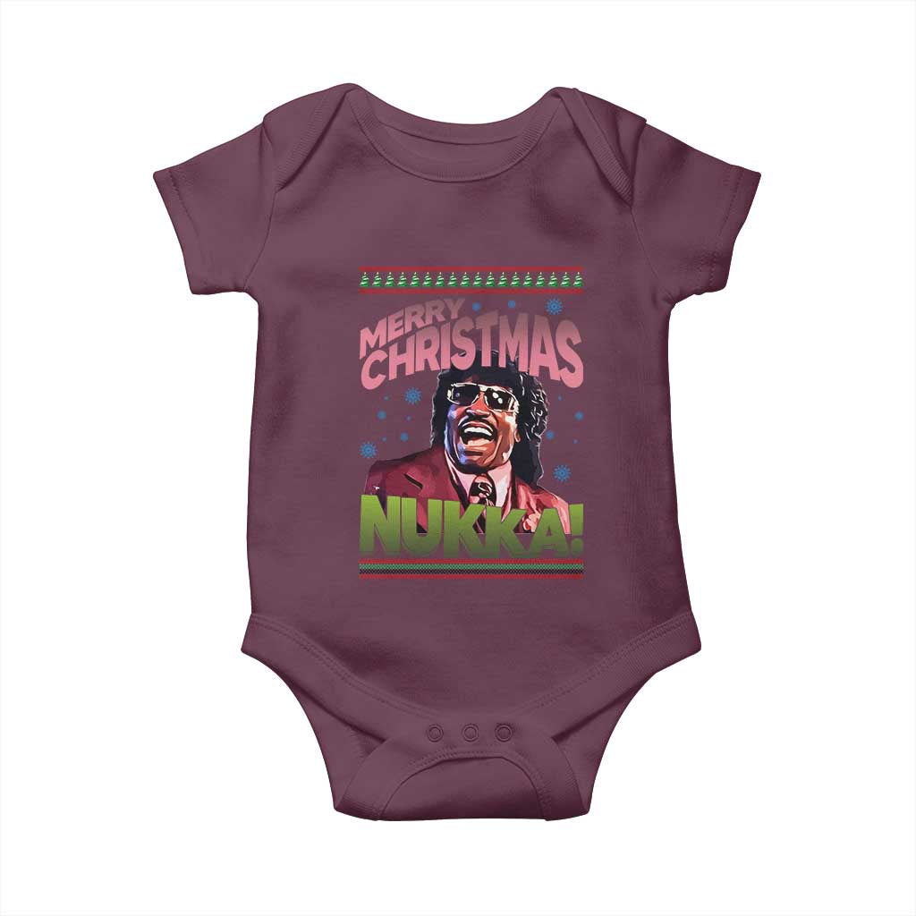 Funny Retro Merry Christmas Nukka Parody Baby Onesie Xmas Throwback Parody Urban Comedy - Wonder Print Shop