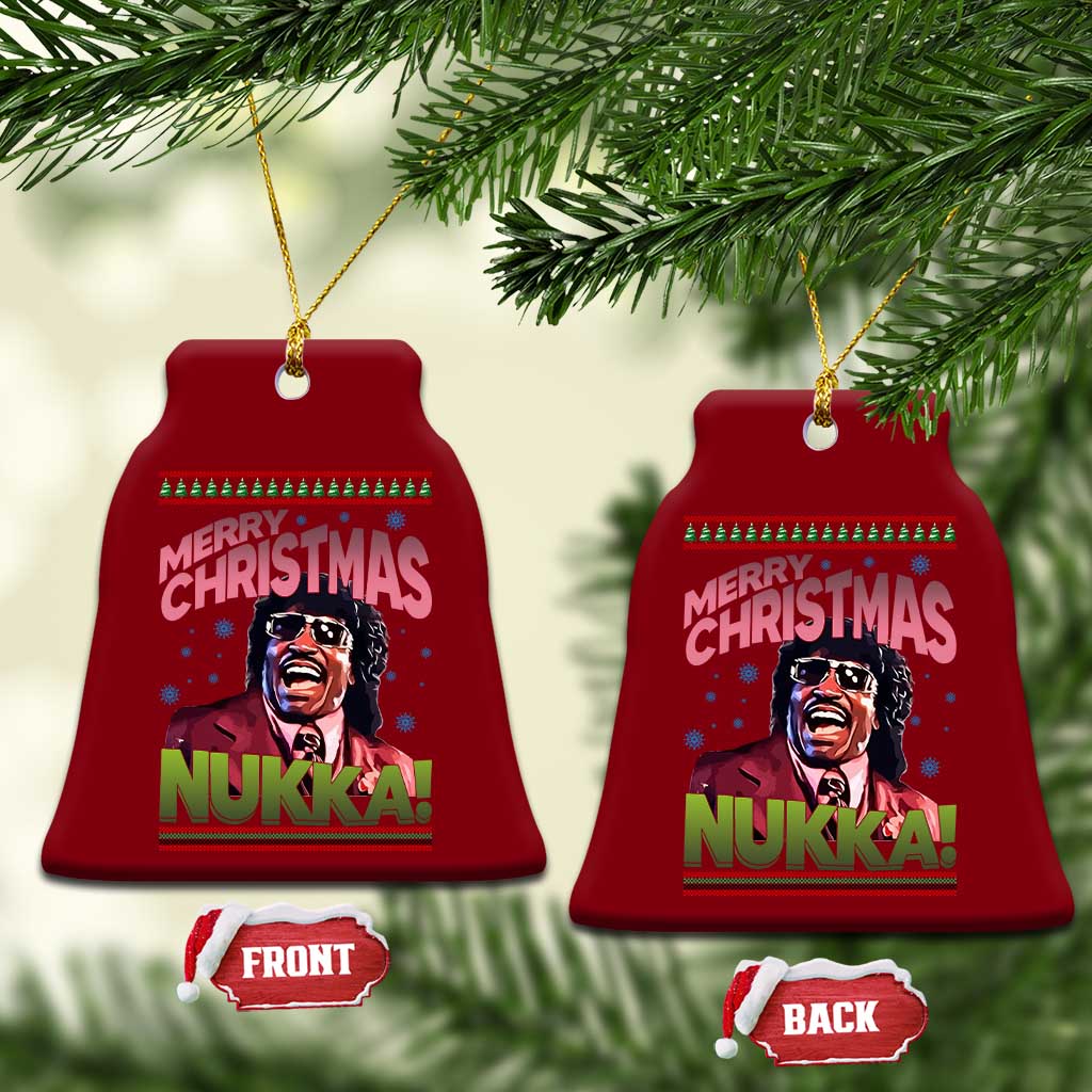 Funny Retro Merry Christmas Nukka Parody Ceramic Ornament Xmas Throwback Parody Urban Comedy - Wonder Print Shop