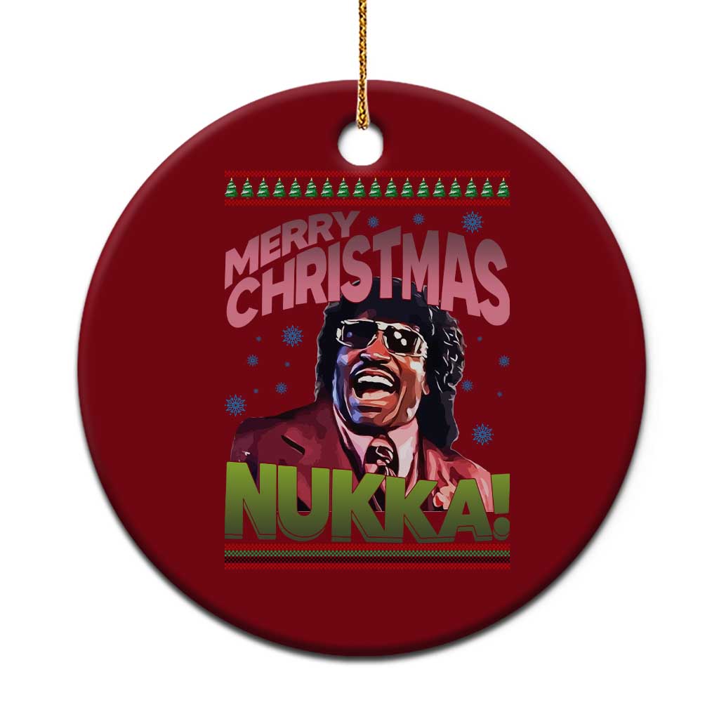 Funny Retro Merry Christmas Nukka Parody Ceramic Ornament Xmas Throwback Parody Urban Comedy - Wonder Print Shop
