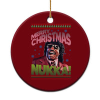 Funny Retro Merry Christmas Nukka Parody Ceramic Ornament Xmas Throwback Parody Urban Comedy - Wonder Print Shop