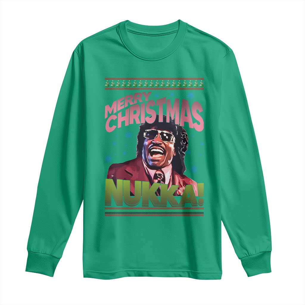 Funny Retro Merry Christmas Nukka Parody Long Sleeve Shirt Xmas Throwback Parody Urban Comedy - Wonder Print Shop