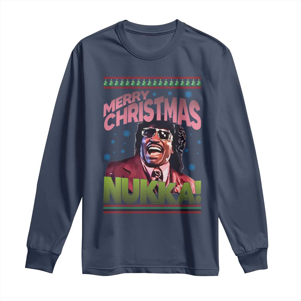 Funny Retro Merry Christmas Nukka Parody Long Sleeve Shirt Xmas Throwback Parody Urban Comedy - Wonder Print Shop