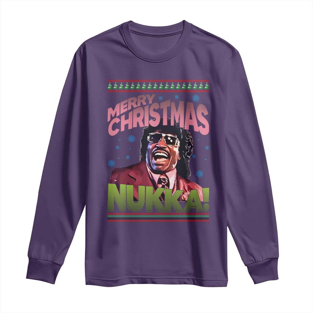 Funny Retro Merry Christmas Nukka Parody Long Sleeve Shirt Xmas Throwback Parody Urban Comedy - Wonder Print Shop