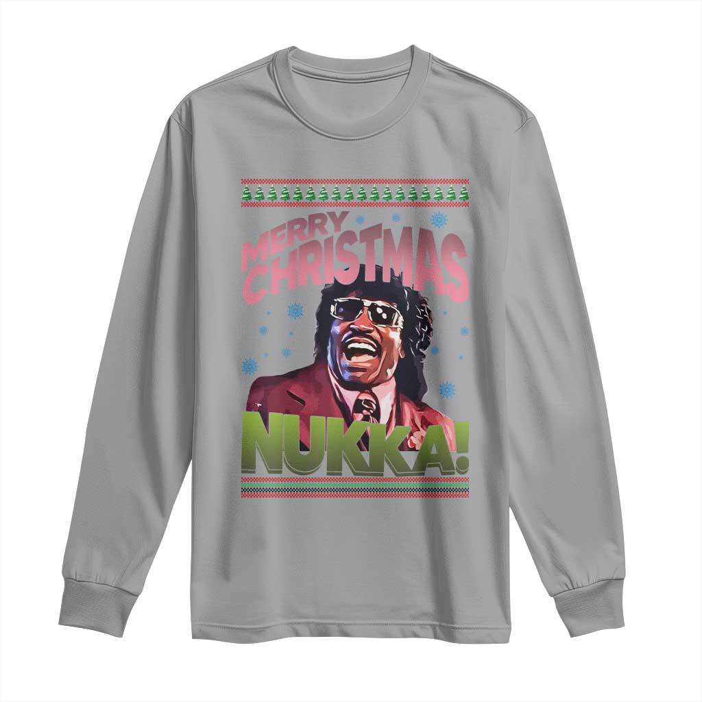 Funny Retro Merry Christmas Nukka Parody Long Sleeve Shirt Xmas Throwback Parody Urban Comedy - Wonder Print Shop