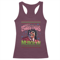 Funny Retro Merry Christmas Nukka Parody Racerback Tank Top Xmas Throwback Parody Urban Comedy - Wonder Print Shop