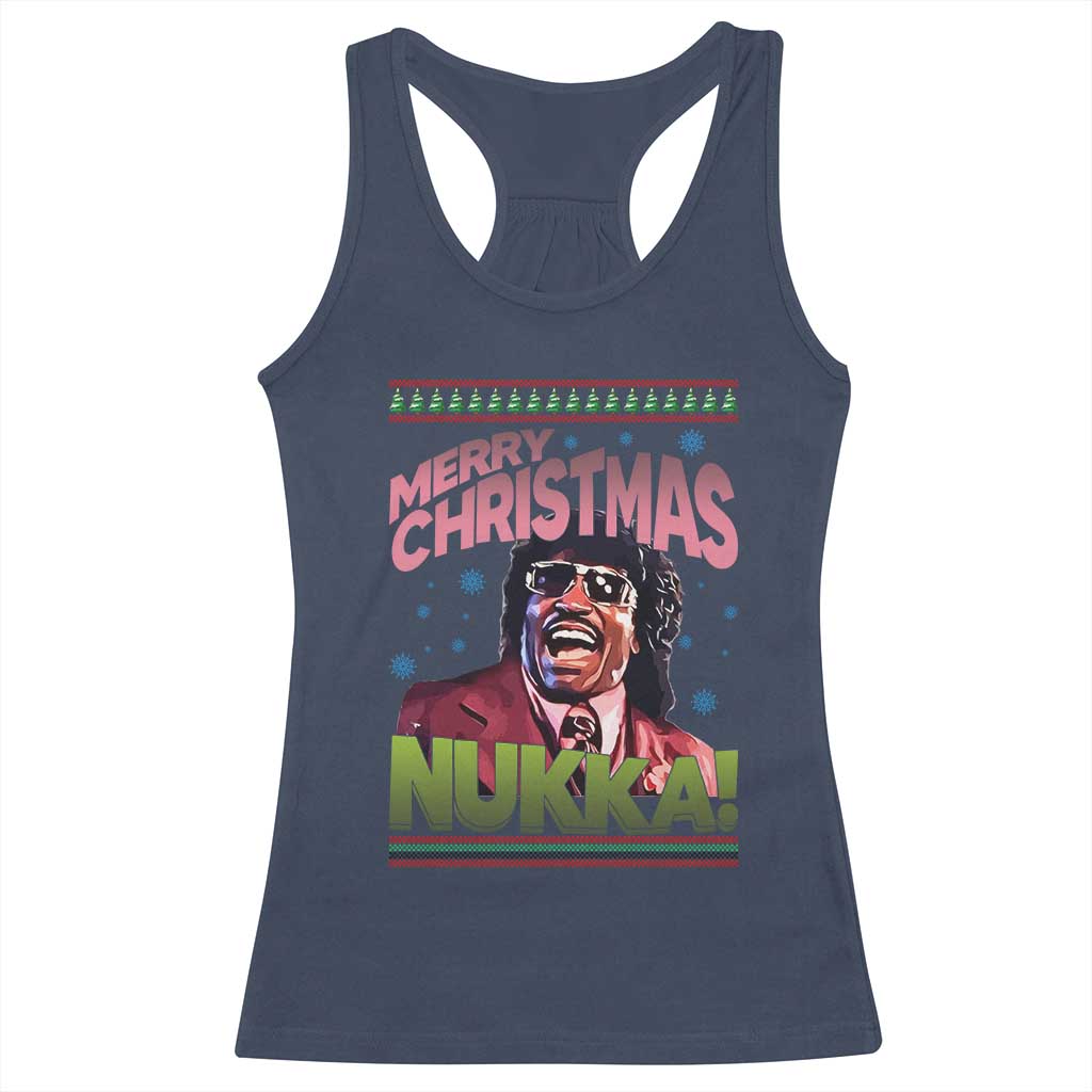 Funny Retro Merry Christmas Nukka Parody Racerback Tank Top Xmas Throwback Parody Urban Comedy - Wonder Print Shop
