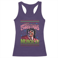 Funny Retro Merry Christmas Nukka Parody Racerback Tank Top Xmas Throwback Parody Urban Comedy - Wonder Print Shop
