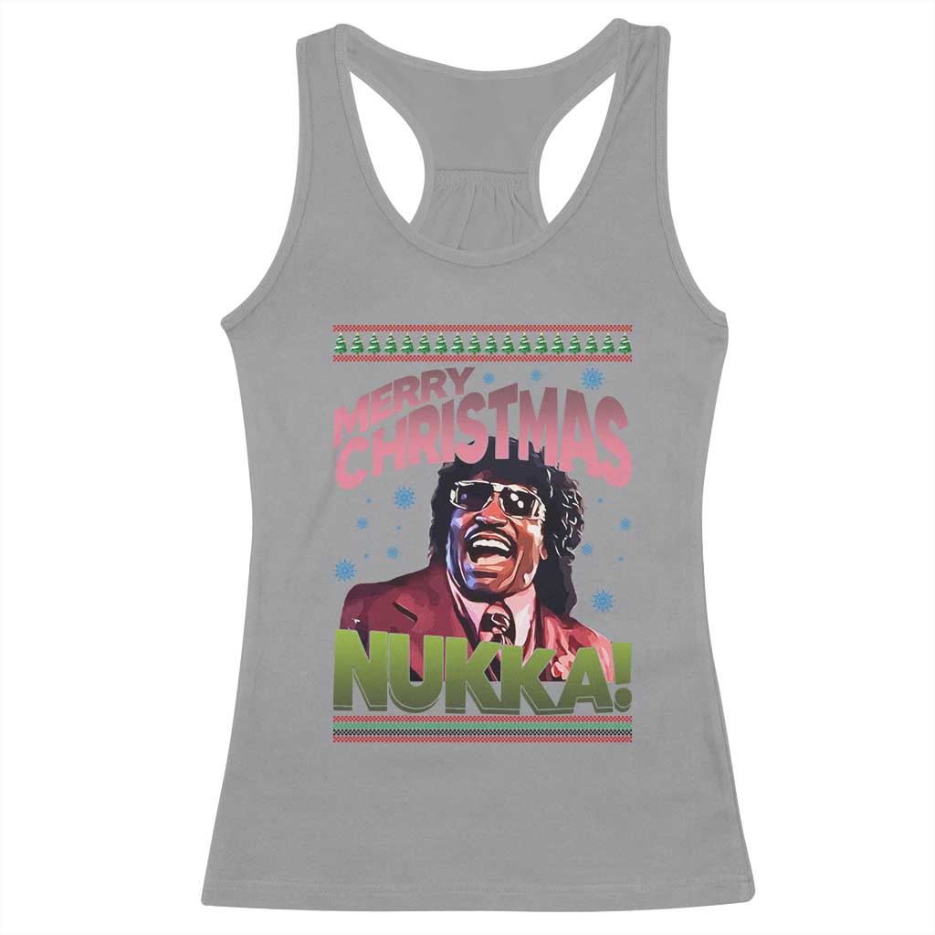 Funny Retro Merry Christmas Nukka Parody Racerback Tank Top Xmas Throwback Parody Urban Comedy - Wonder Print Shop
