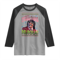 Funny Retro Merry Christmas Nukka Parody Raglan Shirt Xmas Throwback Parody Urban Comedy - Wonder Print Shop