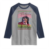 Funny Retro Merry Christmas Nukka Parody Raglan Shirt Xmas Throwback Parody Urban Comedy - Wonder Print Shop